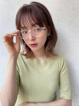 ミディアム カラー 金子 廉のヘアスタイル