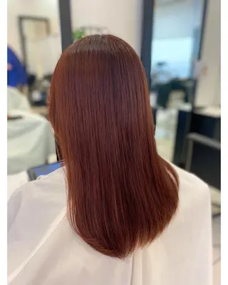 ミディアム YASU🍎CUT 赤系カラー/ヘアケアのヘアスタイル