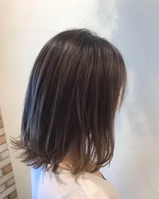 セミロング カラー 透明感カラー・ 髪質改善🩵イケダのヘアスタイル