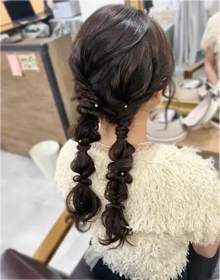 ロング ヘアアレンジ セットサロンCURE YUKIOKAのヘアスタイル