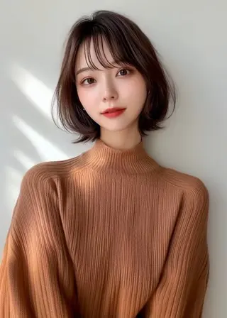 ミディアム カラー 似合わせカット✨ 美髪縮毛矯正/松本のヘアスタイル