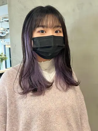 セミロング カラー オタク特化🎀 顔まわり🎀ゆうなのヘアスタイル