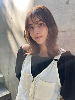 ミディアム カラー 忠本 功のヘアスタイル