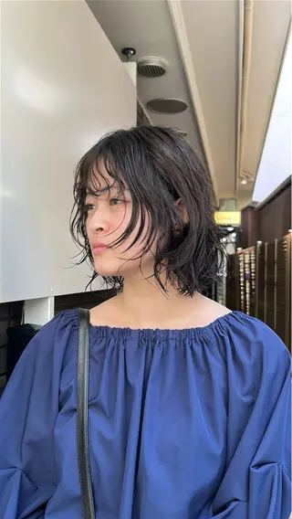 ミディアム カラー パーマ 🌿ボブ パーマ高橋啓太🌿のヘアスタイル