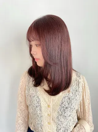 ミディアム カラー TIECHEL所属・韓国ナチュラル・ ベージュ/落合夏希のヘアスタイル