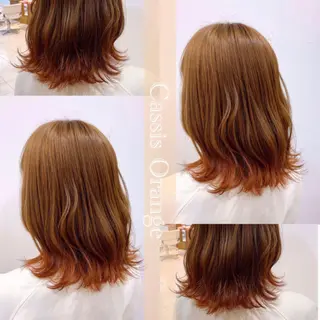 セミロング カラー 白髪ぼかし￤中央林間 ￤柳川拓哉のヘアスタイル