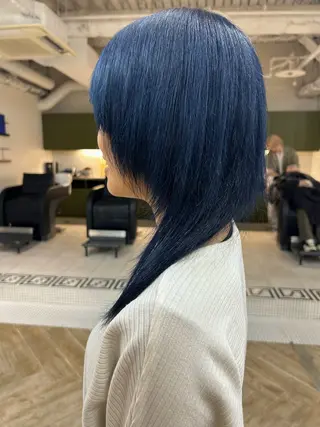 ミディアム カラー ベージュ/ダブルカラ ー/新潟駅/青柳萌果のヘアスタイル