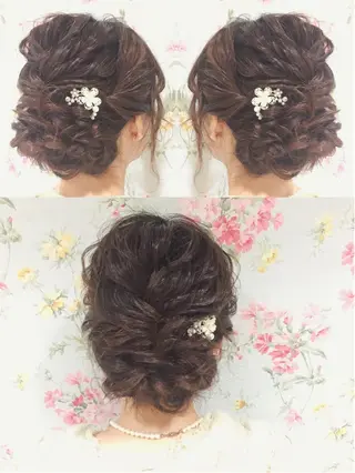 セミロング ヘアアレンジ SALON DE KIKUCHI 本店所属・菊池 栄里奈のヘアスタイル