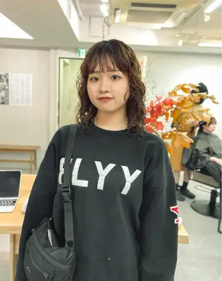 ミディアム パーマ パーマ＊ 顔まわり似合わせのヘアスタイル