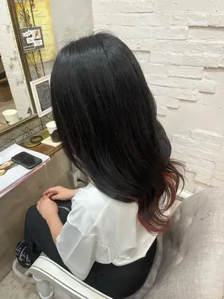 ロング カラー 艶髪/ハイトーン/ ヘアセット/モエノのヘアスタイル