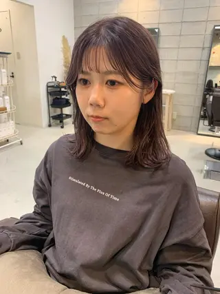 セミロング カラー 新海 芳樹のヘアスタイル