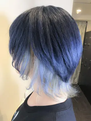 ショート カラー ハイライト/ブリーチ バレイヤージュ関佳祐のヘアスタイル