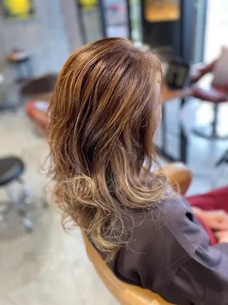 セミロング カラー 【earth】オガタ 🫧髪質改善縮毛🫧のヘアスタイル