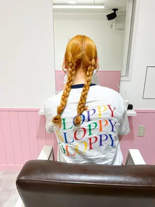 ロング カラー 🎀ダブルカラー/ ピンク×ガーリー🎀のヘアスタイル