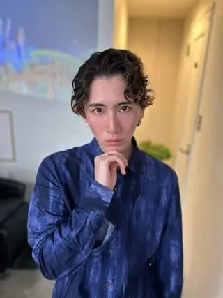 メンズ 透明感カラー・ 髪質改善🩵イケダのヘアスタイル