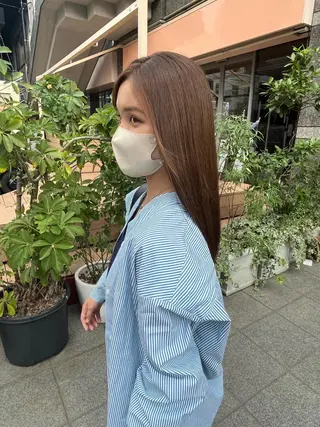 ロング 🫧オリーブカラー/ 酸性縮毛矯正銀座🫧のヘアスタイル