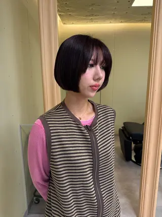 ショート カラー 伶風/デザインカット /ボブ/透明感カラーのヘアスタイル