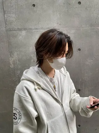 メンズ 透明感ブリーチ/ メンズパーマのヘアスタイル