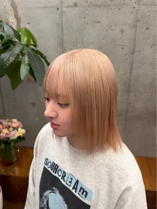 ミディアム ハイトーン×デザイン 似合わせ/Yoheiのヘアスタイル