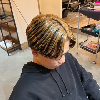 ミディアム カラー メンズ センターパート職人 店長/TSUBASAのヘアスタイル