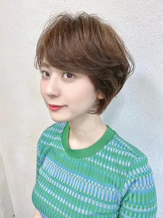 ショート カラー パーマ shiori ❤︎ /透明感カラーのヘアスタイル