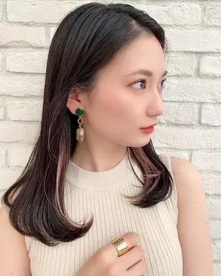 セミロング カラー 韓国ヘア/艶カラー /田中悠佑のヘアスタイル