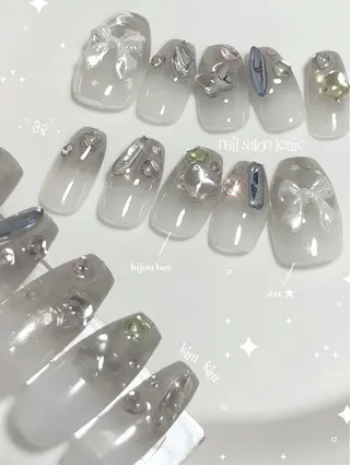 ネイル lettie🎀 京都ガーリーネイルのネイルデザイン