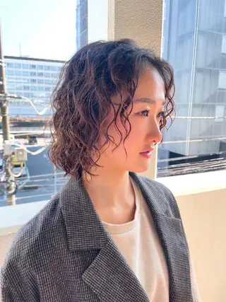 ショート パーマ Toiro 横浜所属・🎀レイヤー/パーマ カラー/ai🎀のヘアスタイル