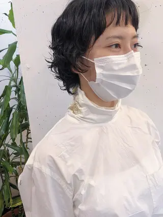 ショート パーマ 長井 美佳のヘアスタイル