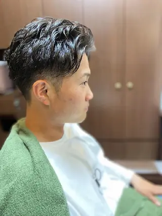 ショート パーマ メンズ BARBER 　STAG所属・BARBERSTAG 上拂恭平のヘアスタイル