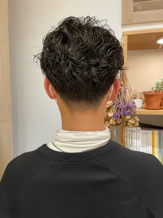 ショート パーマ メンズ 暖色カラー/似合わせ カット/名古屋/辻のヘアスタイル