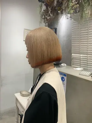 ミディアム カラー ヘアアレンジ kei/透明感カラー /ベージュ/髪質改善のヘアスタイル