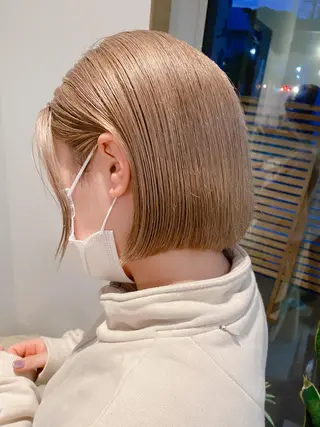 ショート カラー 美髪ストレート 川本雄己のヘアスタイル