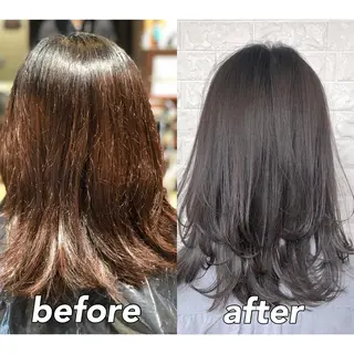 ミディアム カラー KIZU 髪質改善 オカルト怪談のヘアスタイル