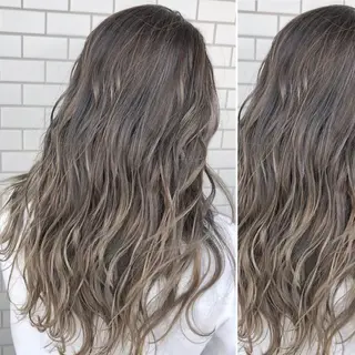 ミディアム カラー JuNブリーチに 縮毛矯正するプロのヘアスタイル