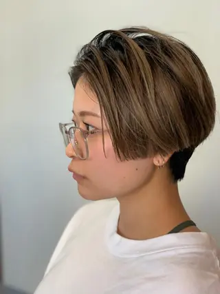 ショート カラー ヘアアレンジ マツエク・マツパ アイブロウ Mel hair design所属・Mel【千葉中央】 サイトウのヘアスタイル