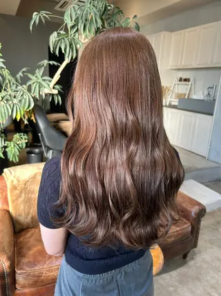 ロング カラー レイヤー×ハイトーン 天神美容室のヘアスタイル
