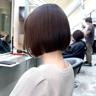 ミディアム ボブ/くびれボブ/ 髪質改善/Ru-kaのヘアスタイル