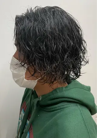 ロング パーマ メンズ 骨格整形カット/ ショート✂️堀夢哉のヘアスタイル