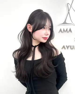 ロング カラー 🇰🇷韓国風くびれ ヘア🇰🇷中村優大のヘアスタイル