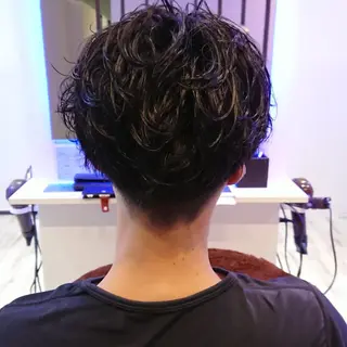 メンズ ショート パーマ 小林 伸行のヘアスタイル