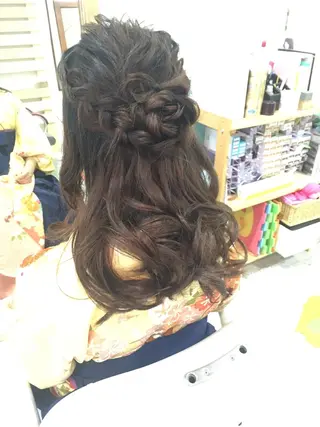 セミロング ヘアアレンジ ヘアメ/着付け 清水玲歌のヘアスタイル