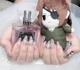 ネイル あゆ🎀/ワンホンネ イル/痛ネイルのネイルデザイン