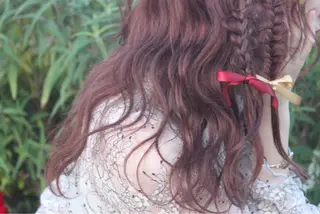 ロング カラー ヘアアレンジ 🍒暖色カラー /やぎふうか🍒のヘアスタイル