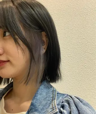 カラー ショート/ボブ/透明 感カラー/高橋あみのヘアスタイル