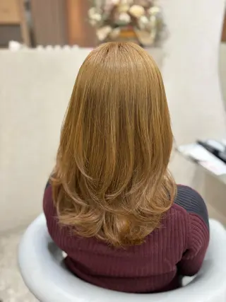 セミロング カラー 新宿/韓国ヘア 中明度カラー/かやのヘアスタイル