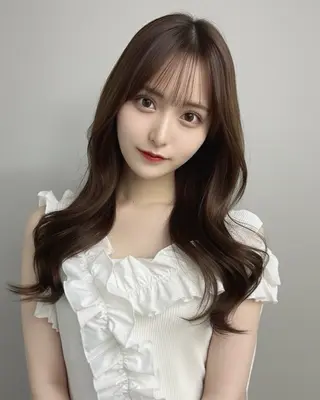 ロング 赤み消し韓国ヘア レイヤー縮毛🤍渡邉のヘアスタイル