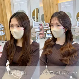 セミロング 顔周り/透明感カラー /韓国ヘア/TAKUのヘアスタイル