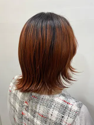 ミディアム カラー 艶 ケアブリーチ 🎀🩵RISAのヘアスタイル