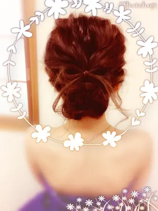 セミロング ヘアアレンジ SALON DE KIKUCHI 本店所属・菊池 栄里奈のヘアスタイル